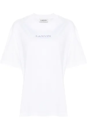 Lanvin Top, Dame, Hvid, S, Bomuld, Broderet T-shirt