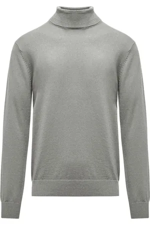 Bomboogie Strik, Herre, Grå, M, Uld, Blød Uld Turtleneck Sweater