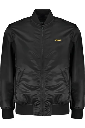 VERSACE Jakke, Herre, Sort, L, Polyester, Broderet Bomberjakke med Logopatch
