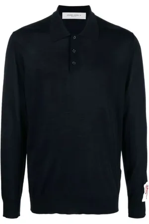 Golden Goose Strik, Herre, Blå, L, Uld, Blå Sweaters til et stilfuldt look