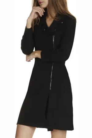Emporio Armani Kjole, Dame, Sort, XL, Uld, Kort Kjole i Uldblanding med Lynlås