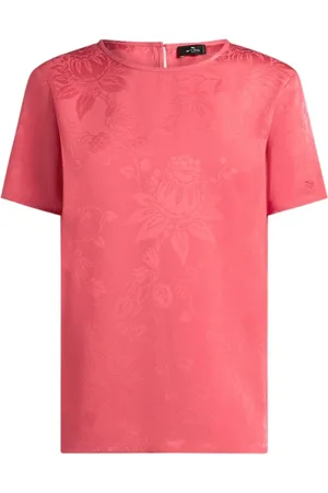 Etro Top, Dame, Lyserød, L, Uld, Coral Leaves Top