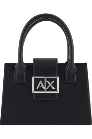 Armani Exchange Taske, Dame, Sort, ONE SIZE, Uld, Struktureret Sort Håndtaske med Aftagelig Rem