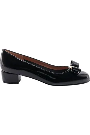 Salvatore Ferragamo Sko, Dame, Sort, 34 1/2 EU, Bomuld, Sorte Pumps med Ikonisk Vara Sløjfe