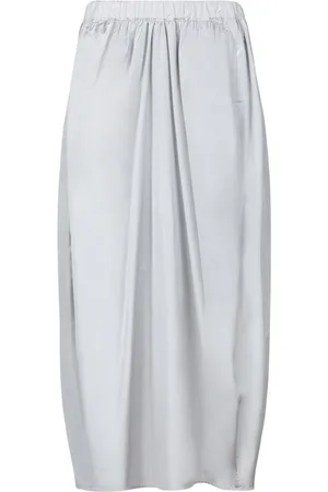 Fabiana Filippi Nederdel, Dame, Grå, 2XS, Polyester, Silketaft Midi Nederdel