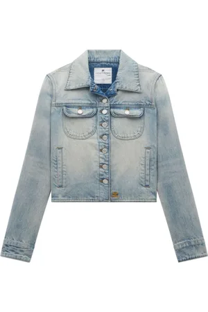 Courrèges Jakke, Dame, Blå, M, Denim, Broderet denimjakke