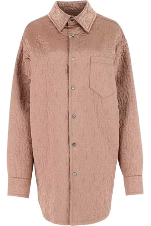 Maison Margiela Bluser & Skjorter, Dame, Lyserød, XS, Bomuld, Quilted Langærmet Skjorte