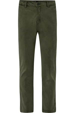 Bomboogie Bukser, Herre, Grøn, W33, Bomuld, Acid Washed Corduroy Chino Bukser