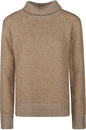 Fabiana Filippi Strik, Dame, Brun, 2XS, Turtleneck Sweater