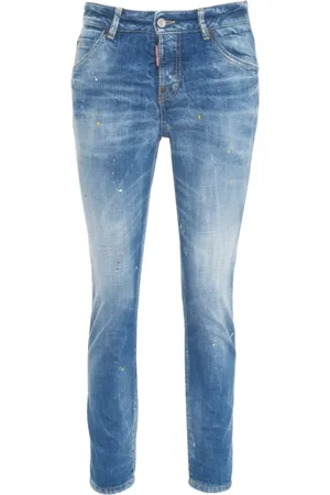 Dsquared2 Jeans, Dame, Blå, XS, Bomuld, Slim Fit Jeans med slid
