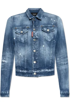 Dsquared2 Jakke, Dame, Blå, 2XS, Denim, Denimjakke med vintage-effekt
