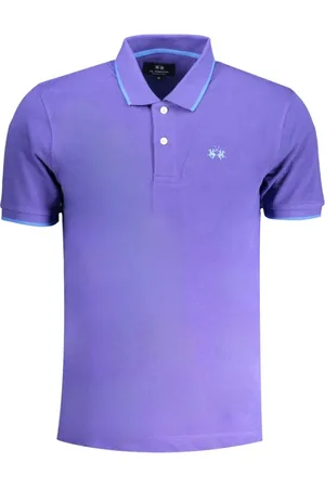 La Martina Top, Herre, Lilla, S, Bomuld, Bomulds Polo Shirt med Broderi