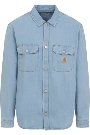 Carhartt Skjorte, Herre, Blå, L, Bomuld, Harvey Skjorte