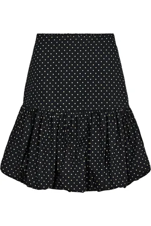 Co`Couture Nederdel, Dame, Sort, XS, Prikket Ballonskørt med Flæse