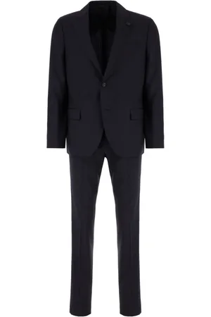 LARDINI Jakkesæt, Herre, Blå, L, Uld, Stilfuldt Komplet Outfit