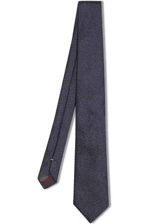 CANALI Tilbehør, Herre, Blå, ONE SIZE, Uld, Elegant Geometrisk Silketie
