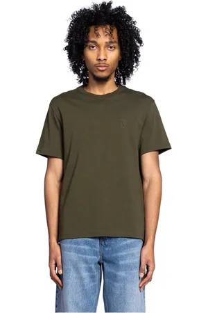 Ami Top, Herre, Grøn, M, Præget Klassisk T-shirt i Loden