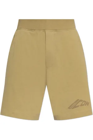 Dsquared2 Shorts, Herre, Grøn, XL, Bomuld, Cotton Shorts med trykt logo