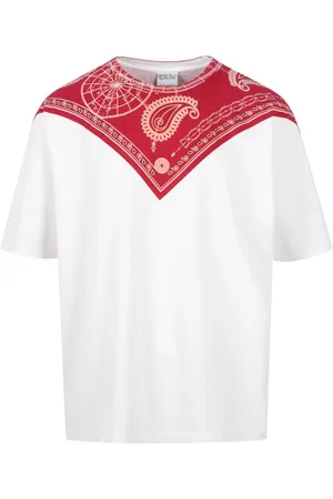 MARCELO BURLON Top, Herre, Hvid, XS, Bomuld, Paisley Print Bomulds T-shirt