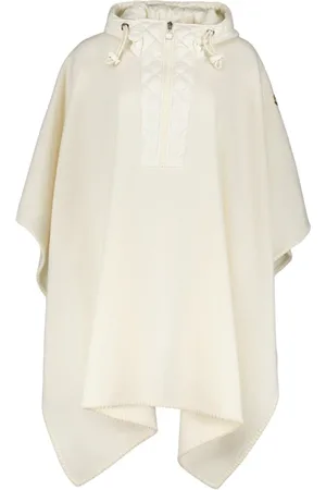 Moncler Jakke, Dame, Hvid, ONE SIZE, Uld, Uld Cape