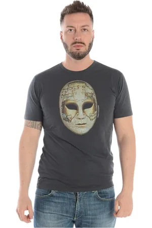D.A. Daniele Alessandrini Top, Herre, Grå, L, Bomuld, Musikalsk Maske Sweatshirt