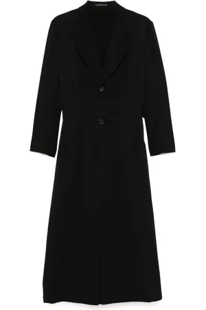 YOHJI YAMAMOTO Frakke, Herre, Sort, M, Uld, Luksus Uld Trenchcoat