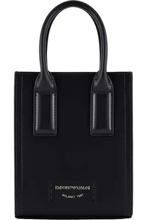 Emporio Armani Taske, Dame, Sort, ONE SIZE, Uld, Mini Taske med Børstet Finish