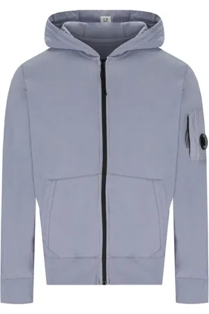 C.P. Company Sweathshirts & Hoodies, Herre, Lilla, L, Bomuld, Lilla Fleece Hoodie med Lynlås