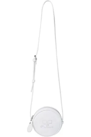 Courrèges Taske, Herre, Hvid, ONE SIZE, Uld, Modern Læder Cirkel Skuldertaske