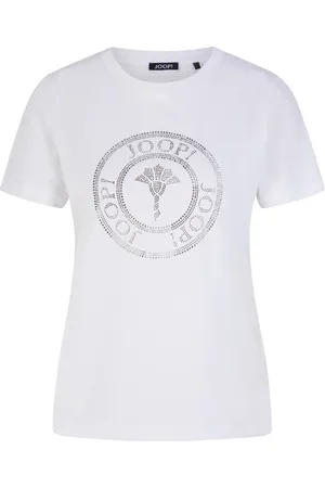 JOOP! Top, Dame, Hvid, S, Bomuld, Krystal Logo Hvid Bomuld T-shirt