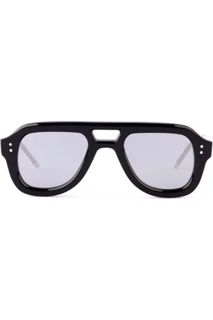 Thom Browne Tilbehør, Herre, Sort, ONE SIZE, Rektangulære Aviator Solbriller