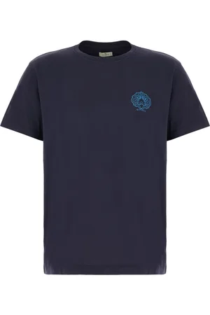 Etro Top, Herre, Blå, L, Bomuld, Roma T-shirt