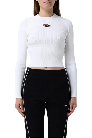 Diesel Strik, Dame, Hvid, M, Uld, Stilfulde Sweaters til Mænd