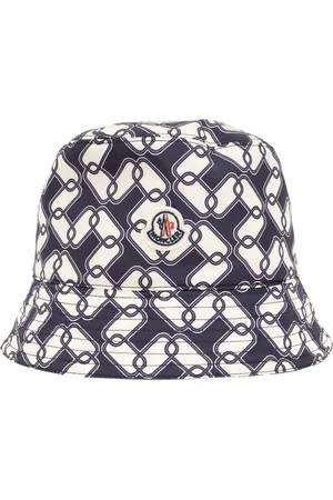 Moncler Tilbehør, Dame, Blå, S, Bomuld, Mønstret Bucket Hat