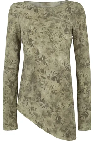 Cortana Top, Dame, Grøn, M, Silk Herba Print Top