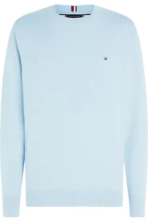 Tommy Hilfiger Strik, Herre, Blå, M, Bomuld, Stribet Striktrøje