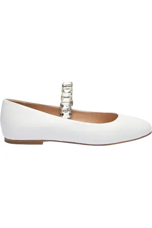 Casadei Sko, Dame, Hvid, 37 1/2 EU, Læder, Flash Ballet Flat