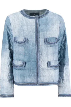 ERMANNO SCERVINO Jakke, Dame, Blå, 2XS, Vintage Wash Luminous Profile Jakke