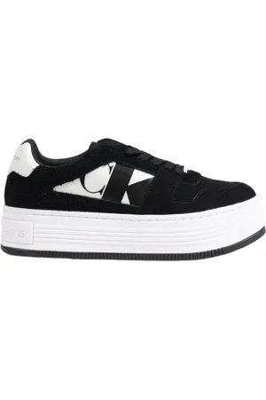 Calvin Klein Sko, Dame, Sort, 41 EU, Læder, Low Mix Platform Sneakers