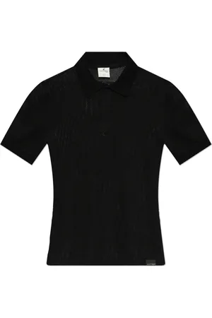 Courrèges Top, Herre, Sort, L, Bomuld, Mesh Polo