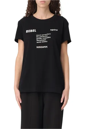 Patrizia Pepe Top, Dame, Sort, XS, Slogan T-shirt Art. 8M1684J265