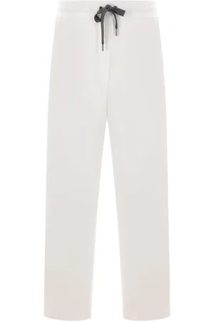 Brunello Cucinelli Bukser, Dame, Hvid, XS, Hvide Elastiske Snøre Bukser