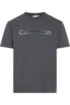 Calvin Klein Top, Herre, Grå, 2XL, Bomuld, Logo Tee