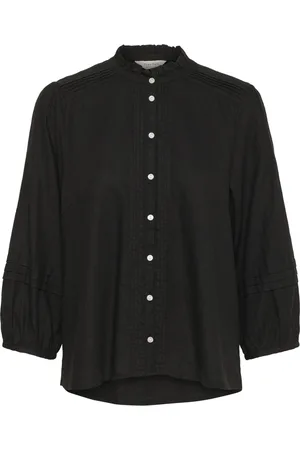 Part Two Bluser & Skjorter, Dame, Sort, 2XL, Sort Bluse med ¾ Ærmer