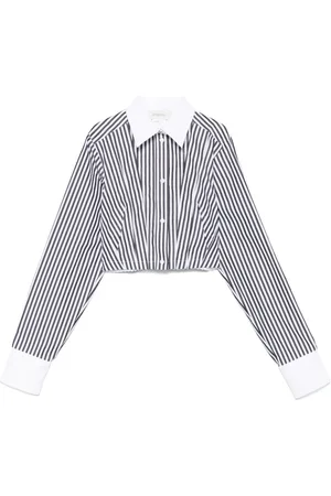 Sportmax Bluser & Skjorter, Dame, Sort, 2XS, Sort Stribet Skjorte med Knapper