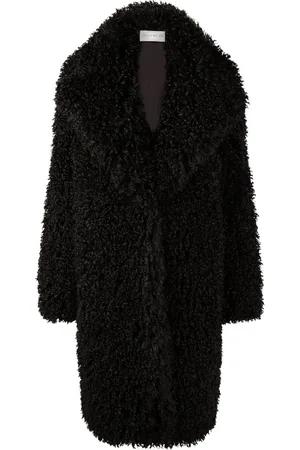 Nina Ricci Jakke, Dame, Sort, L, Faux Fur, Sort Oversized Faux Fur Frakke
