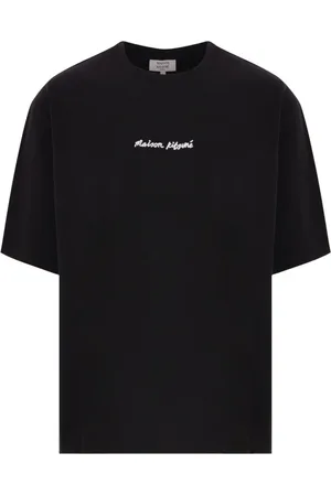 Maison Kitsuné Top, Herre, Sort, M, Bomuld, Line Handwriting Oversize Tee