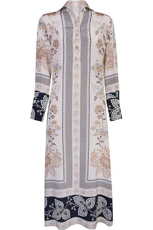 ELEVENTY Kjole, Dame, Flerfarvet, 2XS, Printet Kaftan Kjole