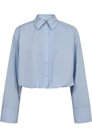 Co`Couture Bluser & Skjorter, Dame, Blå, L, Bomuld, Dandy Balloon Skjorte