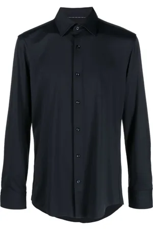 HUGO BOSS Skjorte, Herre, Sort, 2XL, Uld, Afslappet skjorte